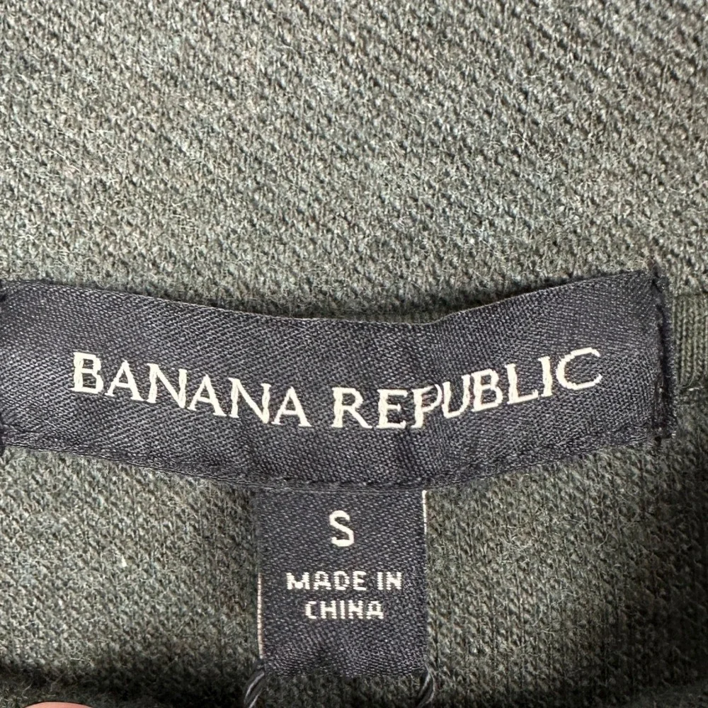 NEW Banana Republic Pullover Men Olive Small Waffle Knit Quarter Zip Sweater